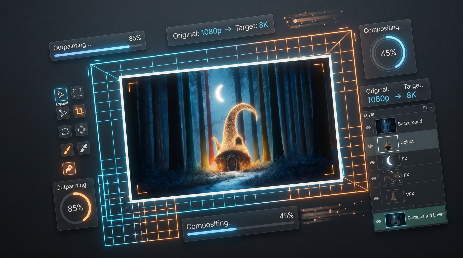 Процесс AI-апскейла и композинга в After Effects Процесс AI-апскейла и композинга в After Effects