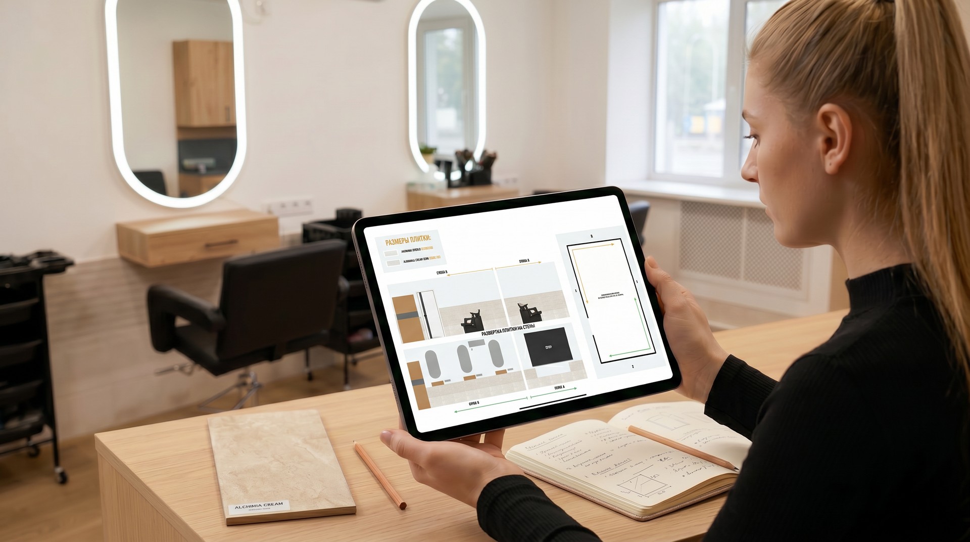 Architectural supervision: verifying 3D renders with real materials on site Architectural supervision: verifying 3D renders with real materials on site