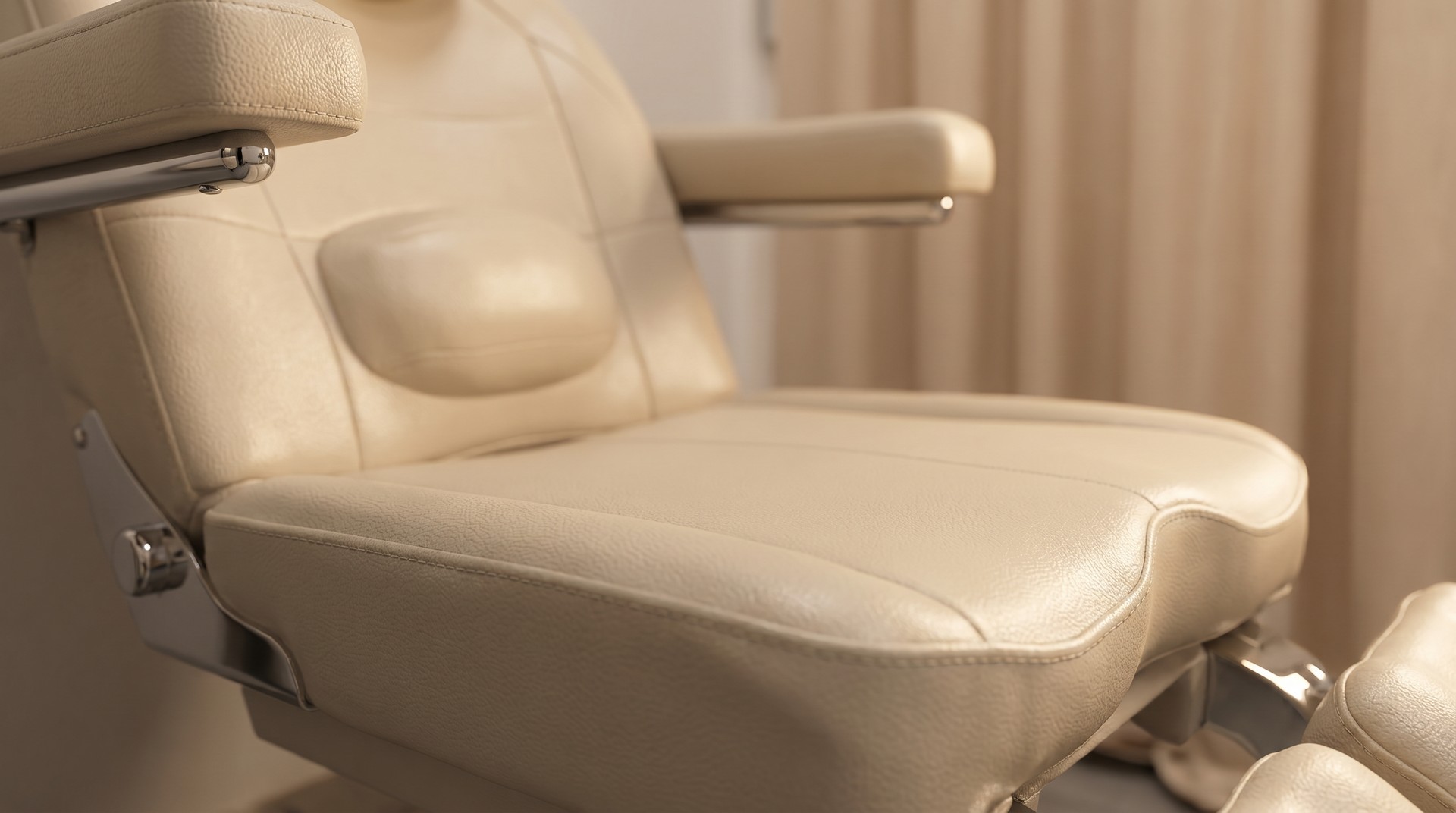Macro shot of a chair in the pedicure room with soft ambient lighting Macro shot of a chair in the pedicure room with soft ambient lighting