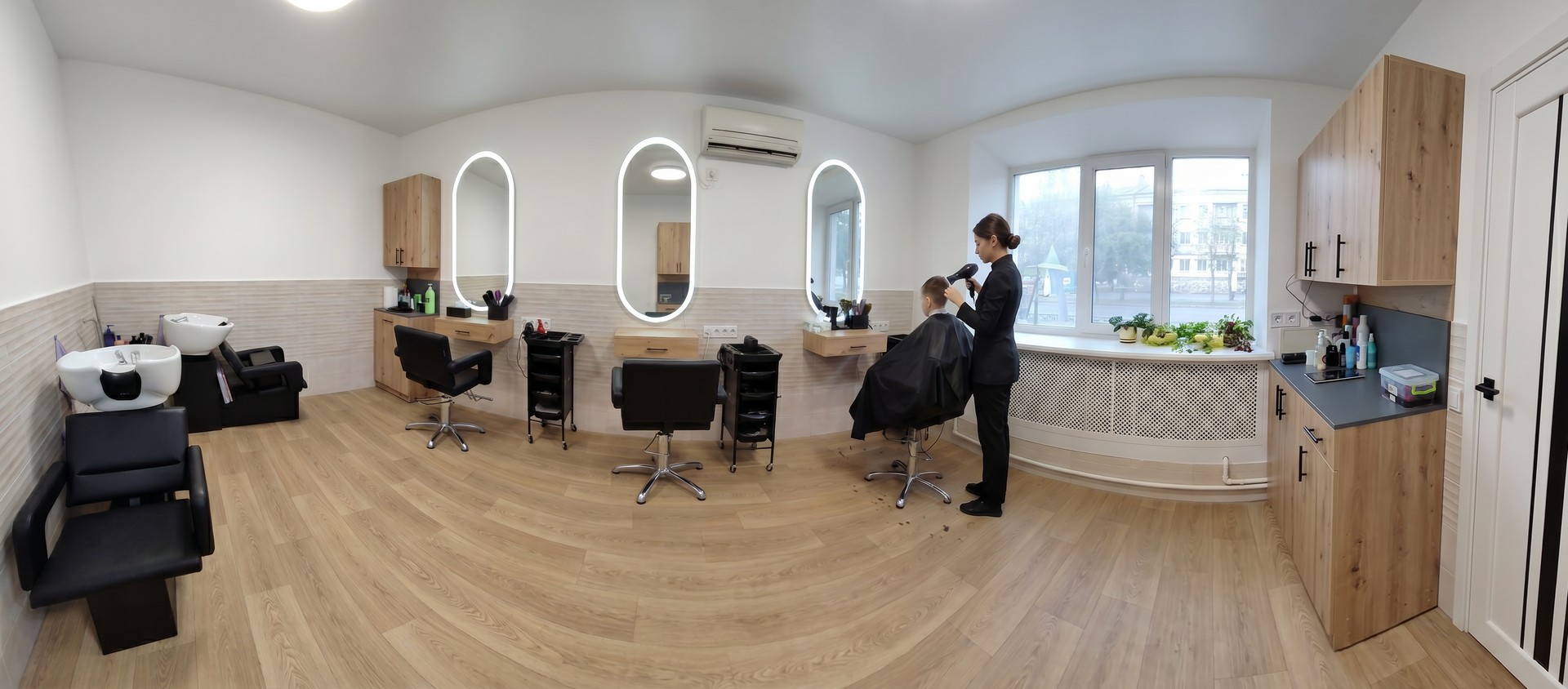 360-panorama photo of the main hair salon hall 360-panorama photo of the main hair salon hall