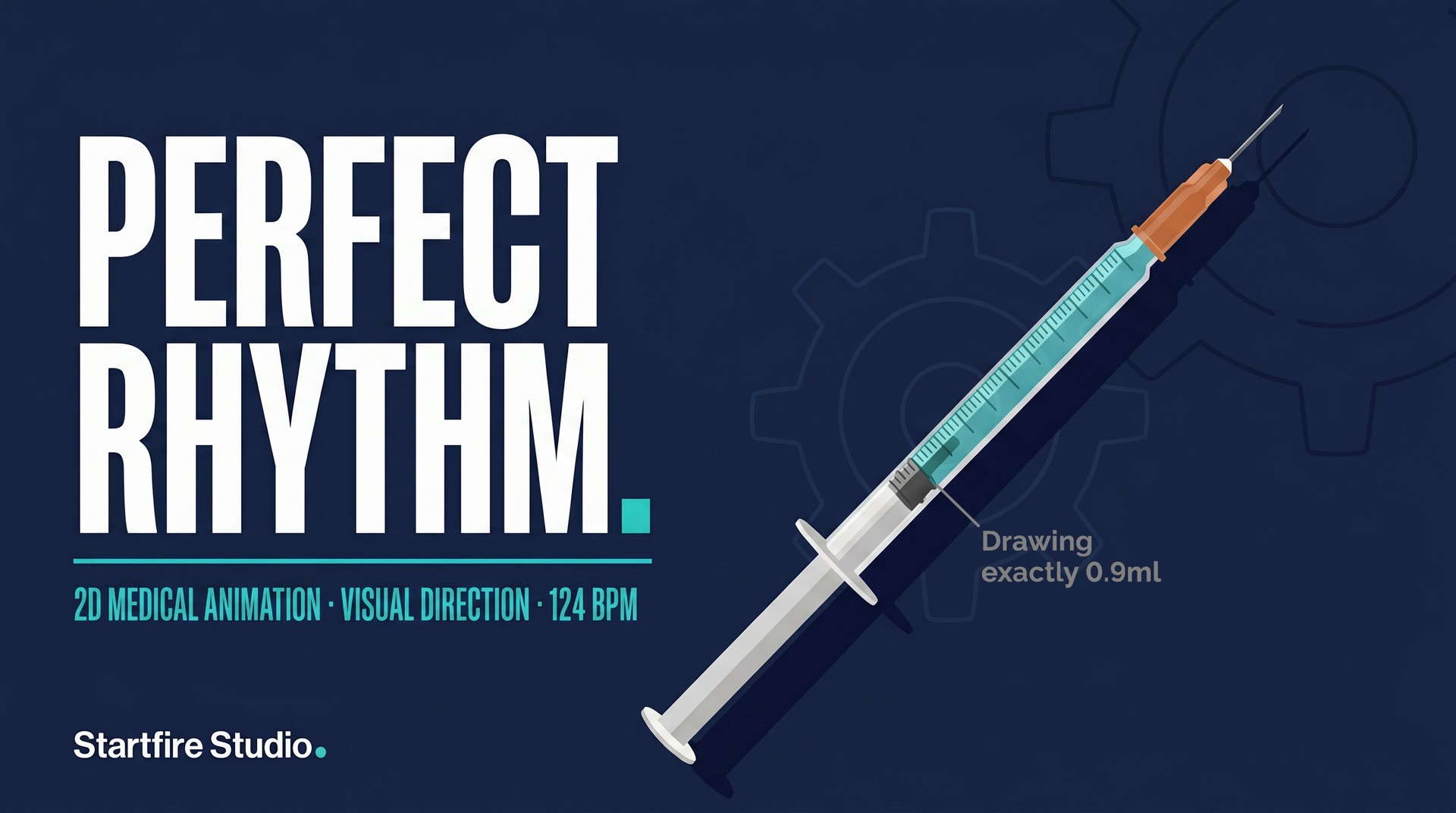 2D medical animation showing a precise insulin syringe and a vial, illustrating trust architecture in healthcare motion design by Startfire Studio 2D medical animation showing a precise insulin syringe and a vial, illustrating trust architecture in healthcare motion design by Startfire Studio