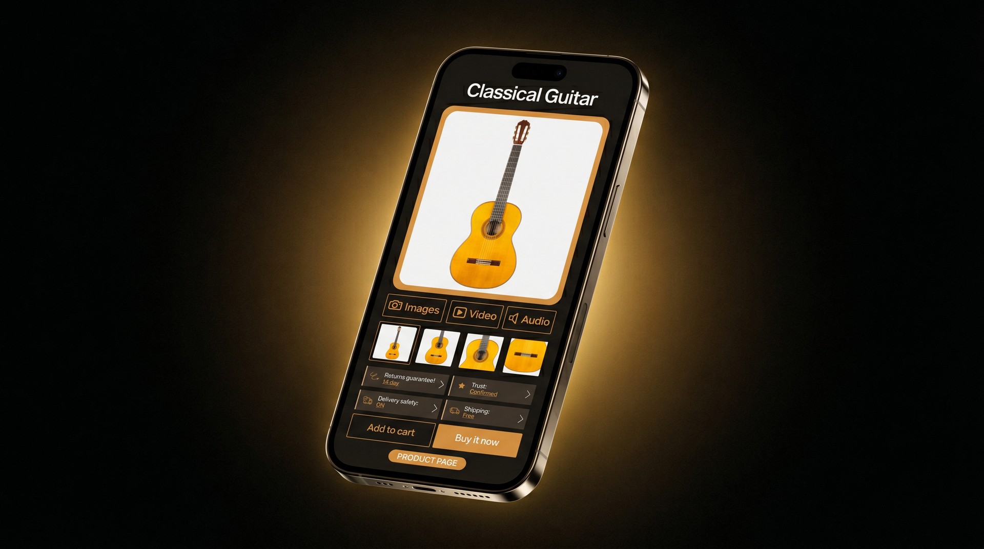 Animated screencast of the Siccas Guitars product page: main guitar and interface elements Animated screencast of the Siccas Guitars product page: main guitar and interface elements
