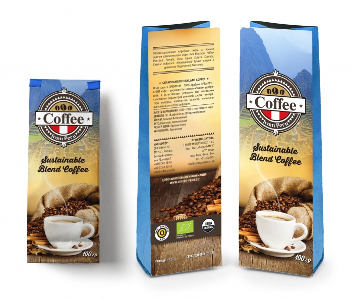 Packaging Design for coffee Sustainable Blend