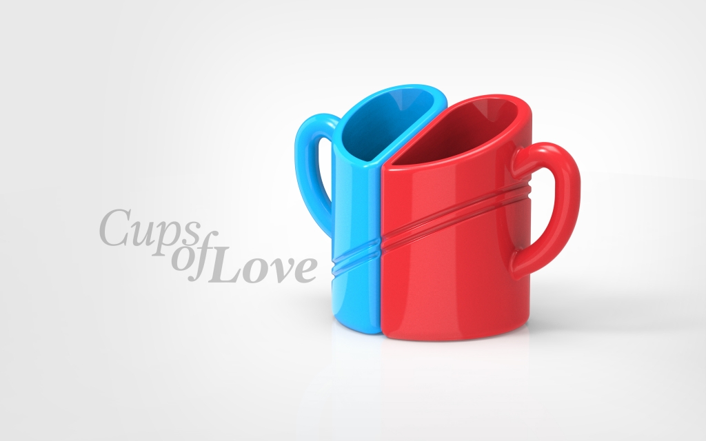 Industrial design - 3d model cups