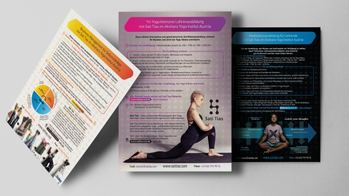 Design info flyers for Yoga Institute Austria